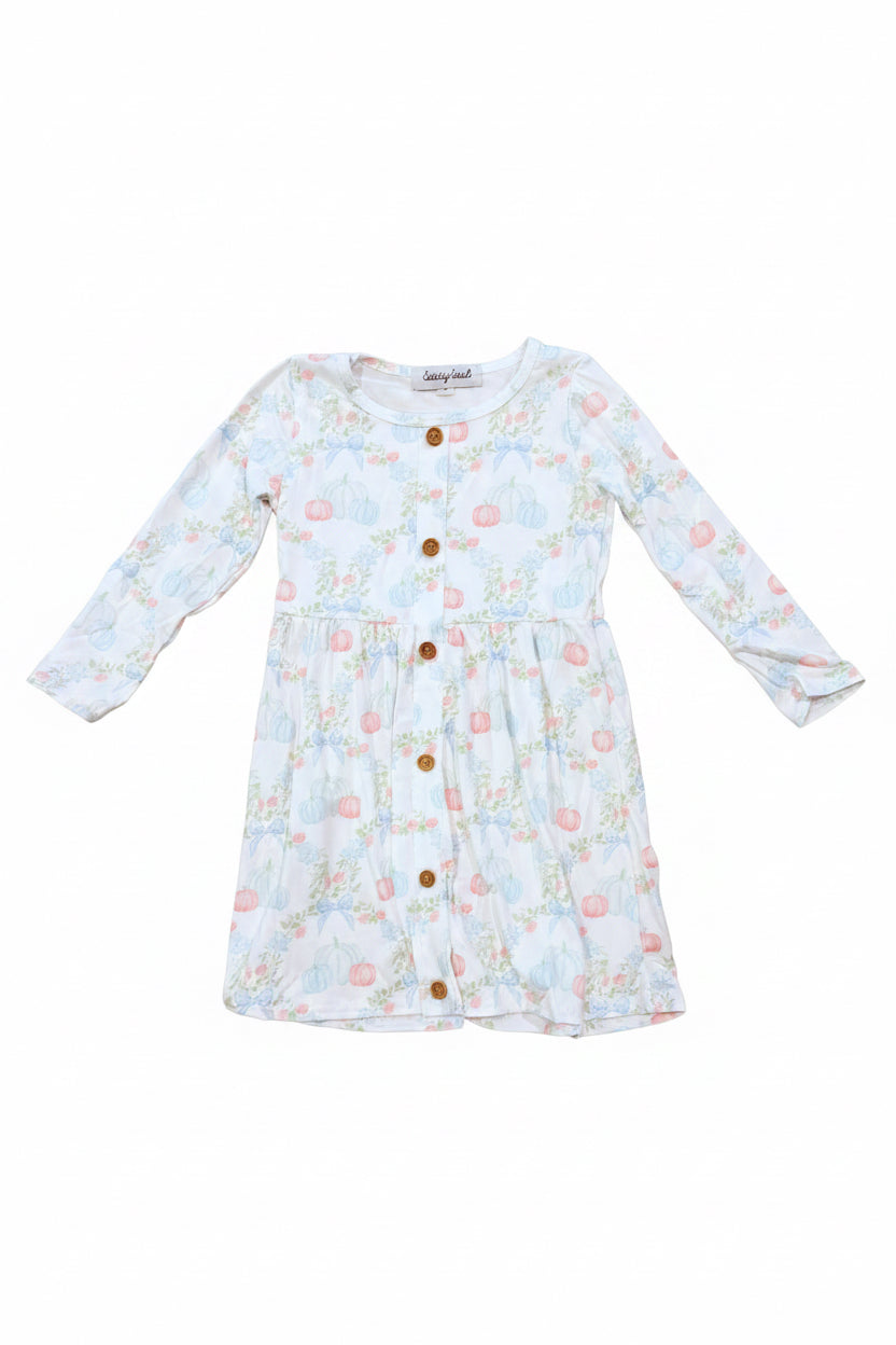 Blue Bow Pumpkin Dress