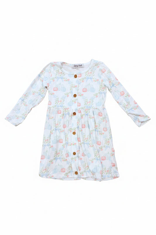 Blue Bow Pumpkin Dress