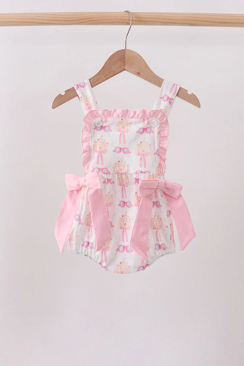 Pink Bow & Castle Ruffle Bubble