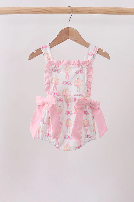 Pink Bow & Castle Ruffle Bubble