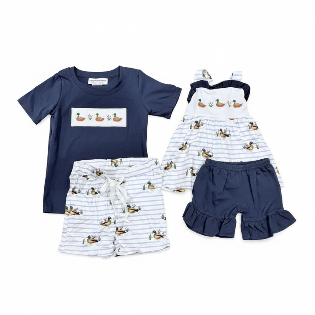 Girls blue duck set
