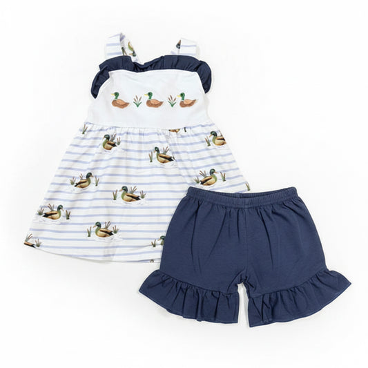 Girls blue duck set